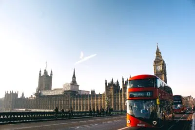 Londen Engeland Header Big Ben En Rode Dubbeldekker