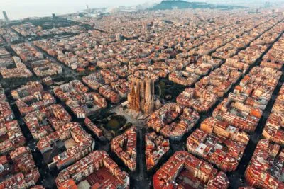Spanje Barcelona Stad Van Boven