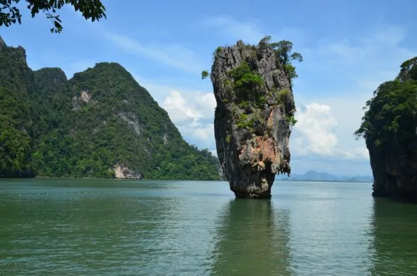 Thailand Strand Zee Rotsen In Het Midden