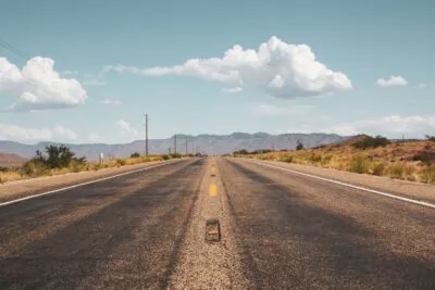 Amerika Route 66 Weg Wolken Bergen