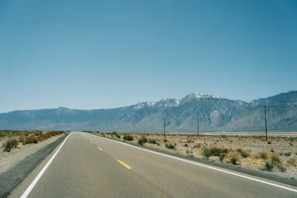 Amerika Weg Bergen Gele Strepen