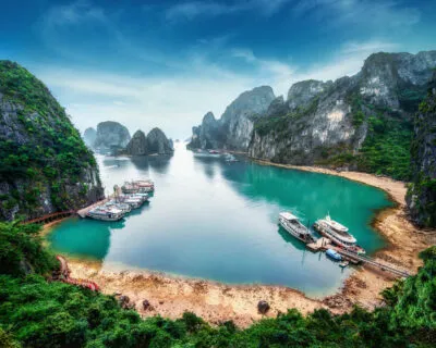 Vietnam ha long bay gebergte water