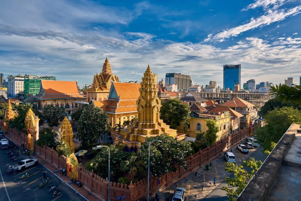 Cambodja Gebouwen Goud Stad