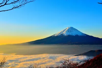Mount Fuji met zonsopkomst tijdens rondreis door Japan 3 weken