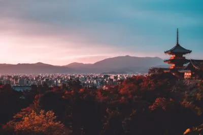 Tempel op de berg in Kyoto, Japan