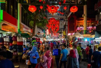 Maleisie Kuala Lumpur Mensen Lopend Markt