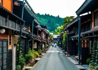 Straat in Takayama, Japan