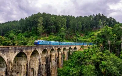 Sri Lanka Trein Rijdend Ella Blauw Brug