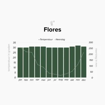 Overzicht klimaat op Flores, Indonesië