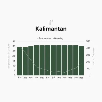 Overzicht klimaat op Kalimantan, Indonesië