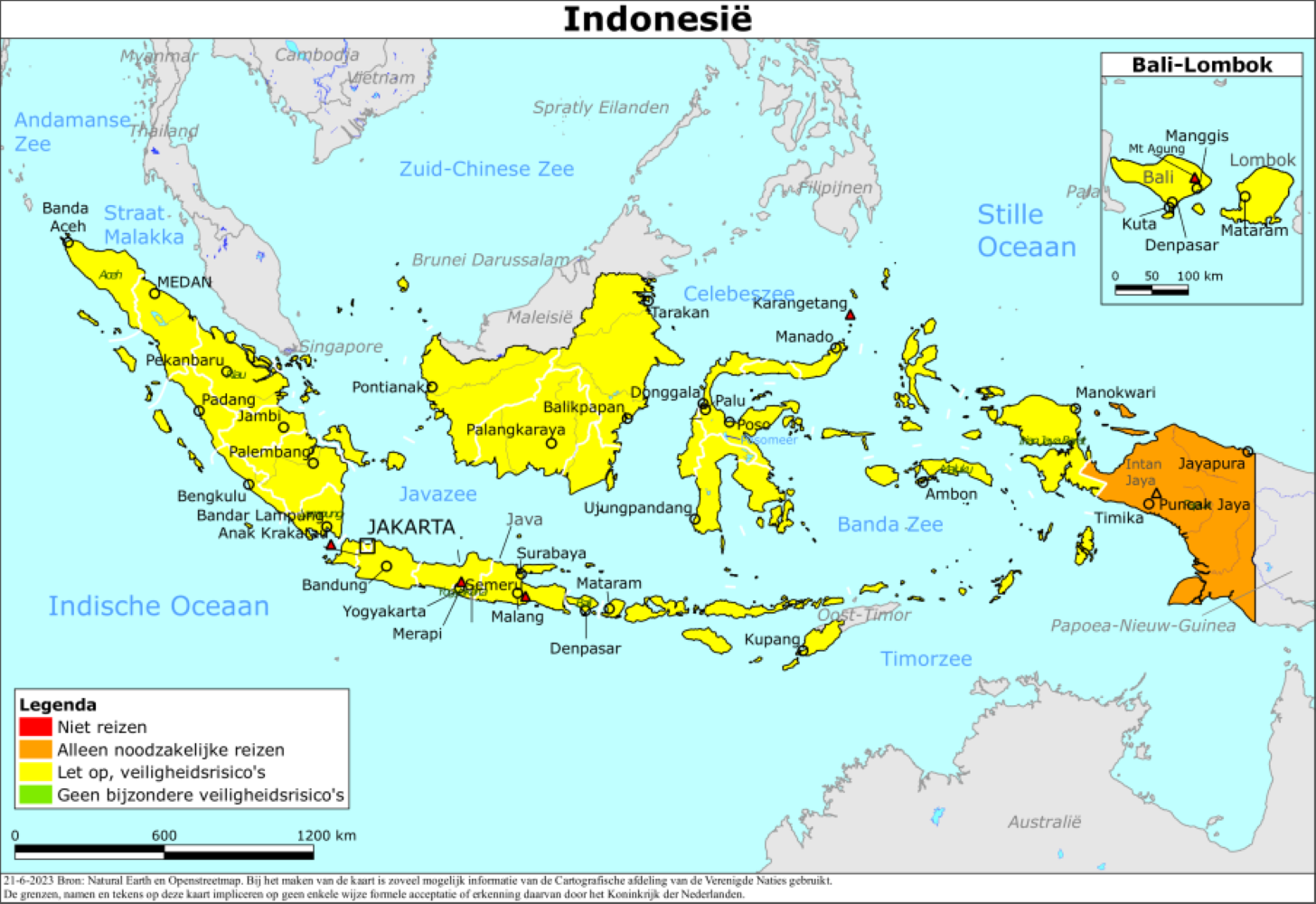 Reisadvies Indonesië map