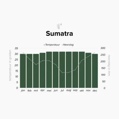 Overzicht klimaat op Sumatra, Indonesië