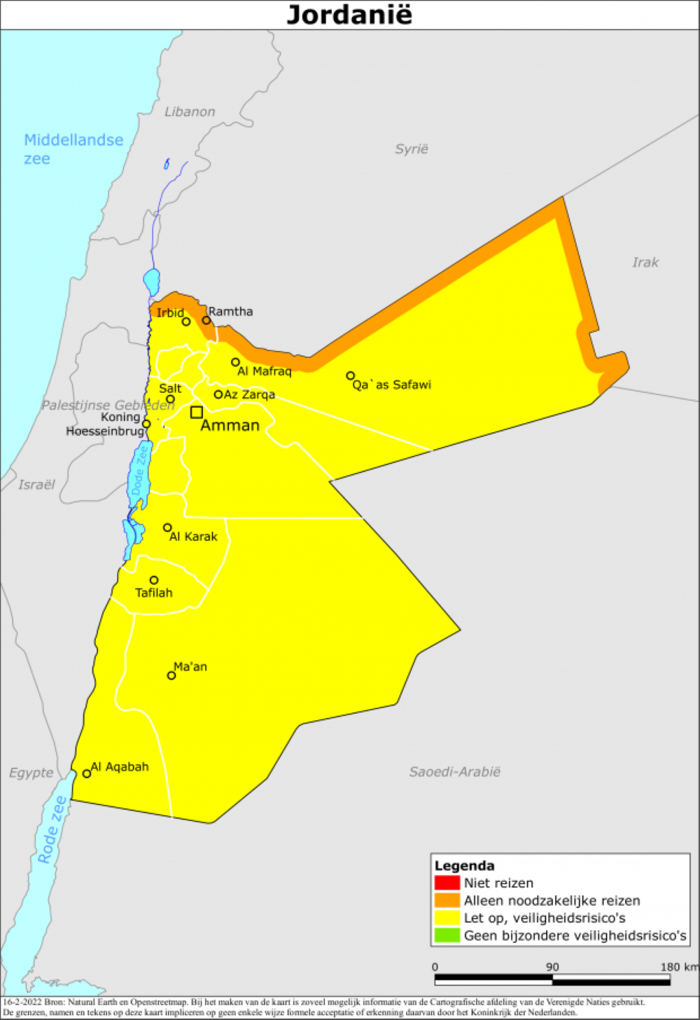 Reisadvies Jordanië map