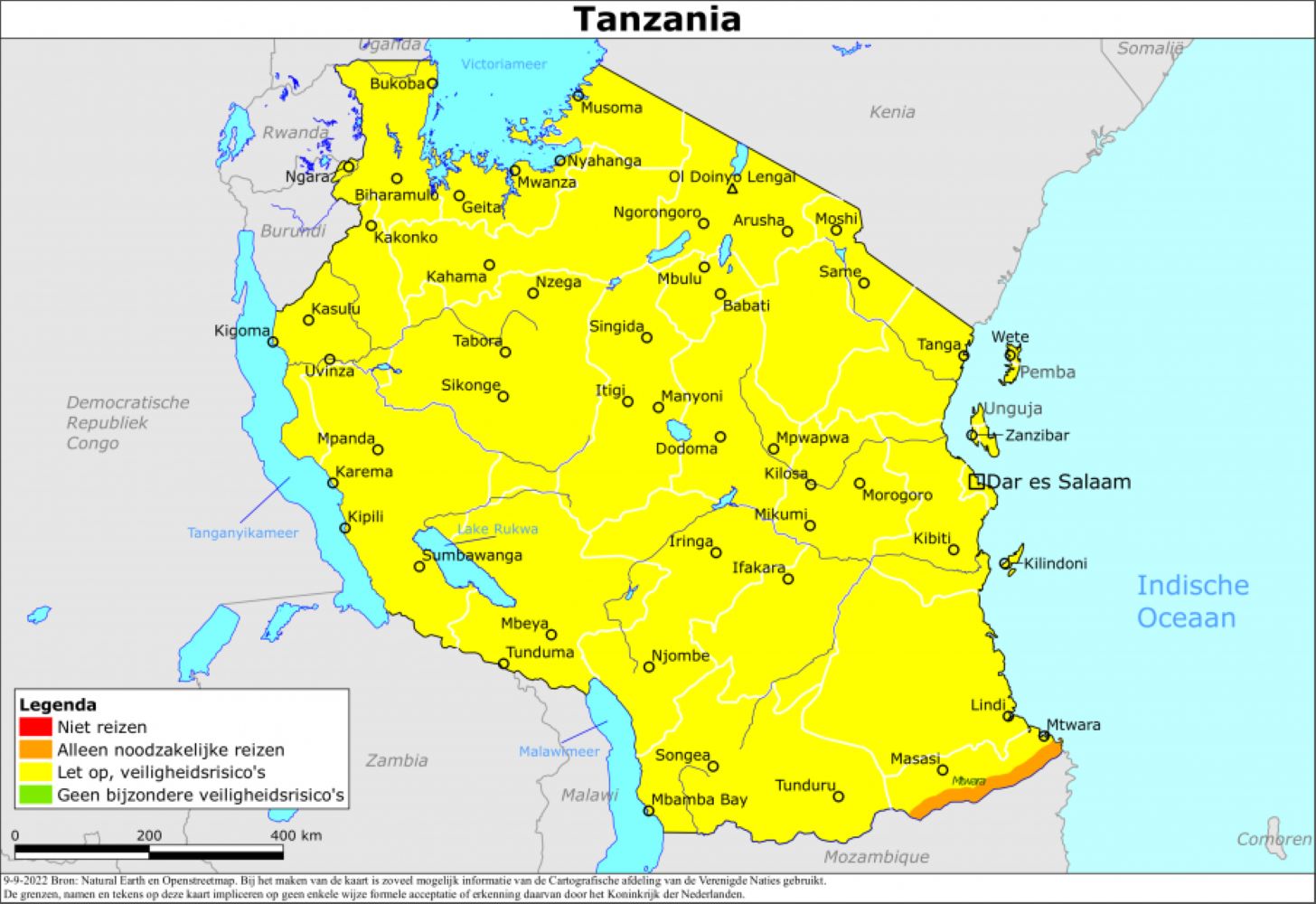 Reisadvies Tanzania map