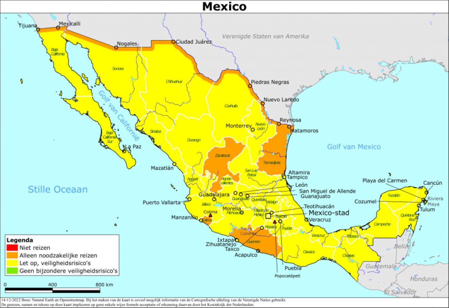 Reisadvies Mexico map