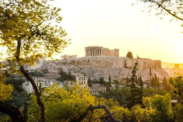 Athene Akropolis Bomen Ervoor