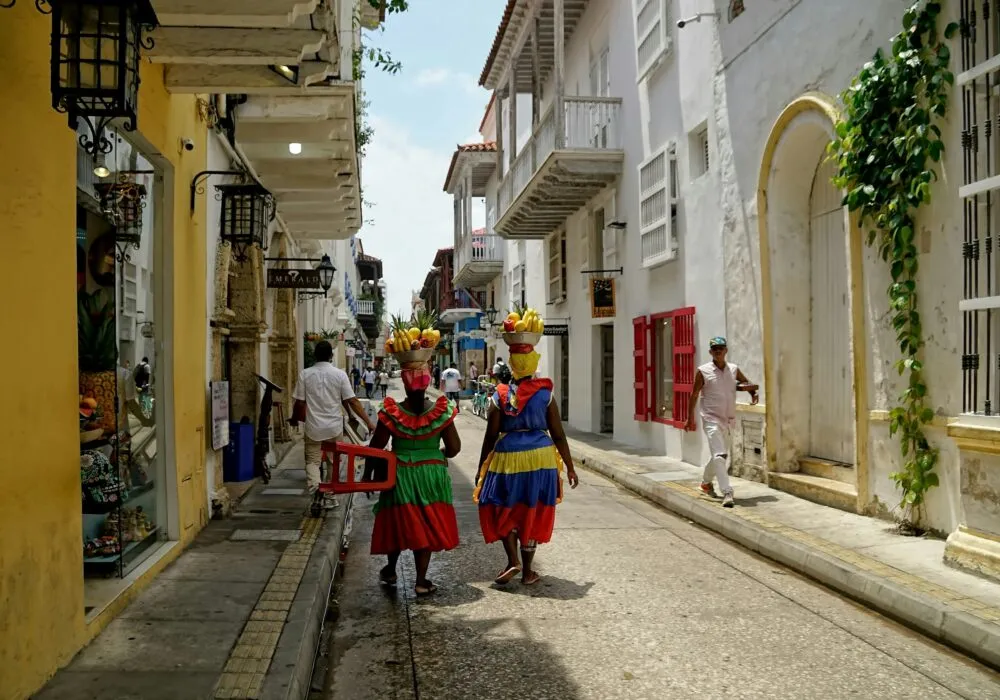 Colombiaanse vrouwen in Cartagena, Colombia
