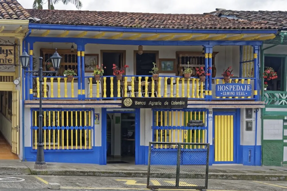 Colombia Salento huis blauw geel