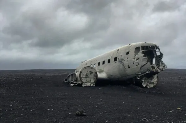 Vliegtuigwrak in IJsland