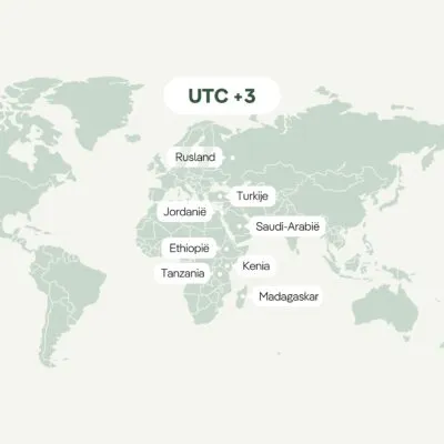 Overzicht van tijdsverschil met Tanzania