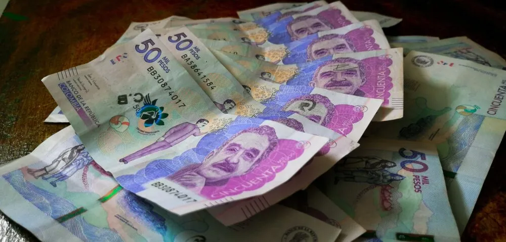 Biljetten van Colombiaanse pesos