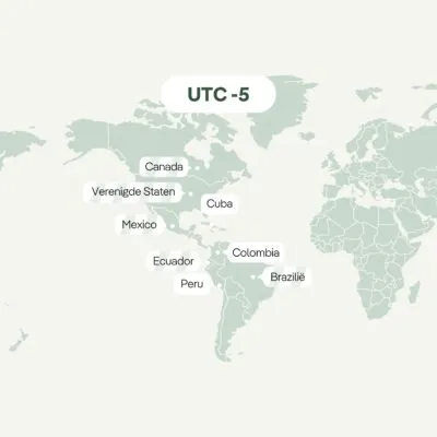 Overzicht tijdsverschil Colombia