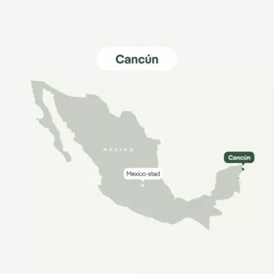 Kaart van Mexico met Cancun