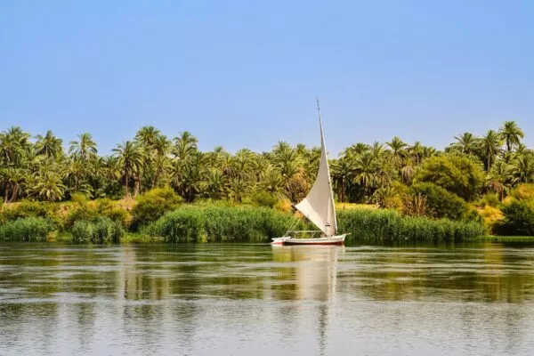 Zeilboot op de Nijl in Egypte