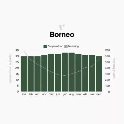Klimaattabel van Borneo in Maleisië