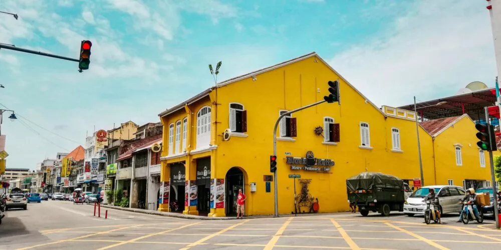Kleurrijke huizen in Penang, Maleisië