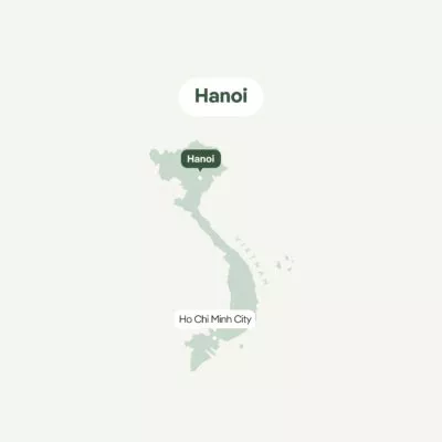 Kaart van Vietnam met Hanoi
