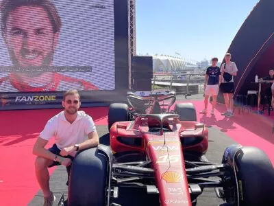 Bas bij F1-auto van Ferrari