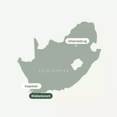 Kaart van Zuid-Afrika met Stellenbosch