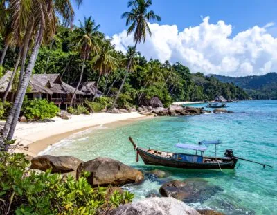 Boot bij Koh Kood, Thailand.