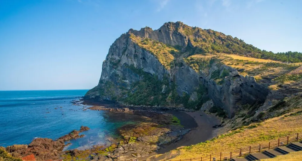Sunrise Peak op Jeju Island, Zuid-Korea.