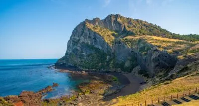Sunrise Peak op Jeju Island, Zuid-Korea.