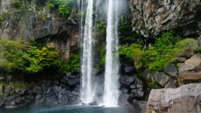 Jeongbang waterval op Jeju Island, Zuid-Korea