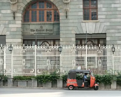 Sri Lanka Tuktuk Rijdend Door Stad