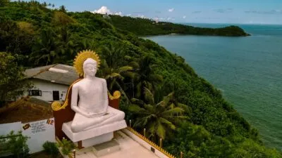 Sri Lanka Mihintale Standbeeld Van Een Boedhha