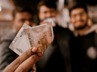 India Indiase Roepie Biljet Vastgehouden